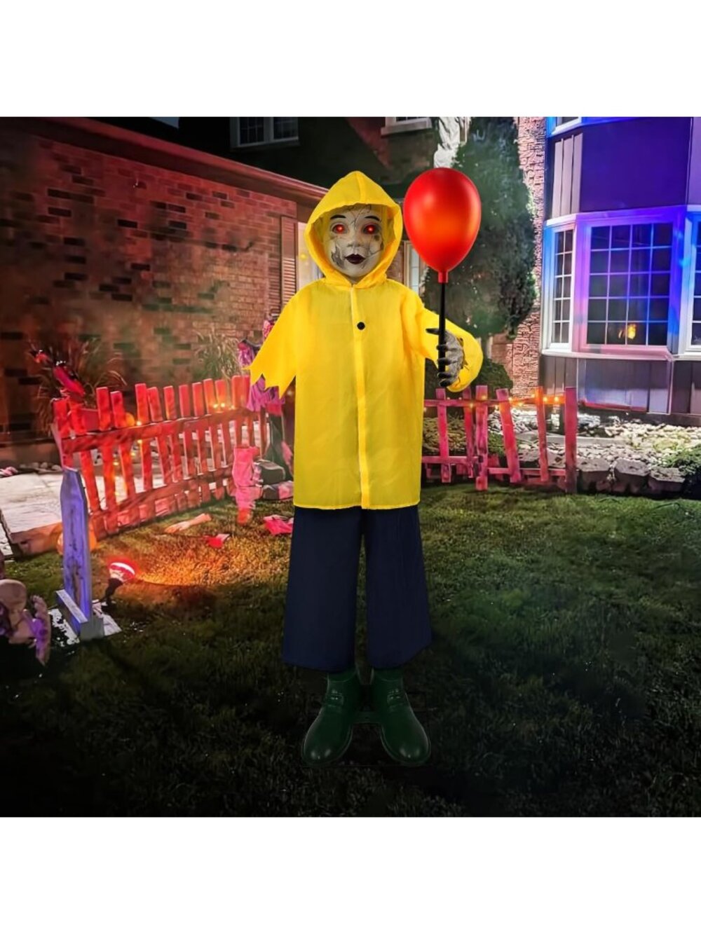 4 Ft Life-Size Halloween Animatronic Prop with Sound & Touch for Spooky Decor